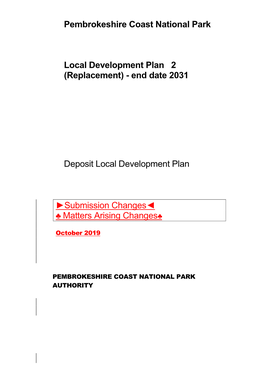 End Date 2031 Deposit Local Development Plan