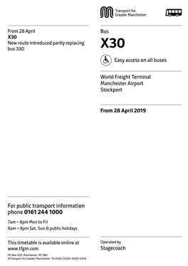 X30 New Route Introduced Partly Replacing Bus 330 X30