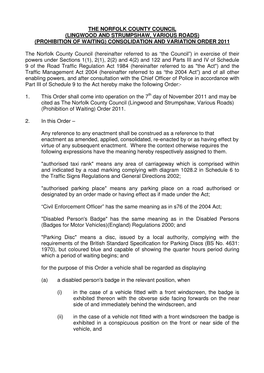 Lingwood and Burlingham Waiting Restrictions