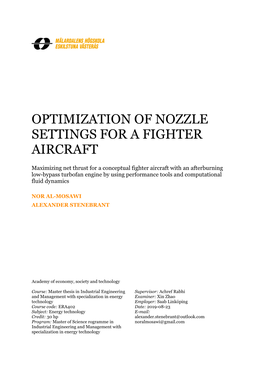 Optimization of Nozzle Settings for a Fighter Aircraft