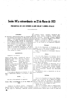 Sesión. Lit7.A Extraordinaria En2z De: Marzo' De 1923