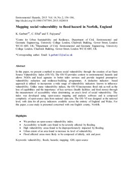 Mapping Social Vulnerability to Flood Hazard in Norfolk, England