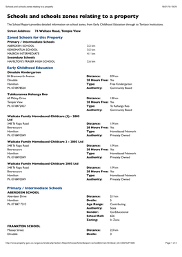 Schools and Schools Zones Relating to a Property 19/01/18 19:29