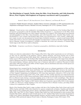 The Distribution of Aquatic Turtles Along the Ohio, Great Kanawha, and Little Kanawha Rivers, West Virginia, with Emphasis on Graptemys Ouachitensis and G