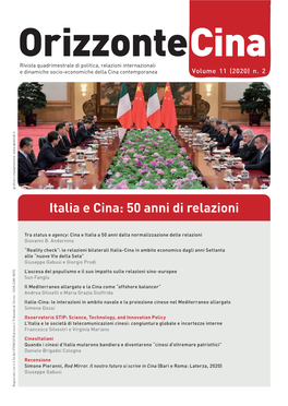 Orizzontecina Rivista Quadrimestrale Di Politica, Relazioni Internazionali E Dinamiche Socio-Economiche Della Cina Contemporanea Volume 11 (2020) N