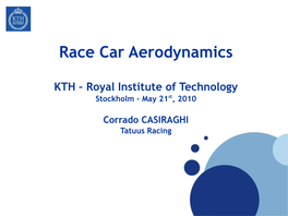 Race Car Aerodynamics