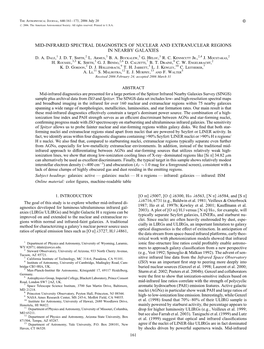 Mid-Infrared Spectral Diagnostics of Nuclear and Extranuclear Regions in Nearby Galaxies D