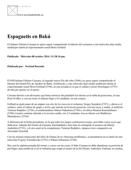 Espaguetis En Bakú