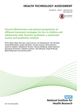 Clinical Effectiveness and Patient Perspectives of Different Treatment Strategies for Tics in Children and Adolescents with Tour