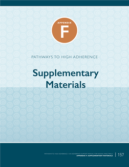 Appendix F – Supplementary Materials