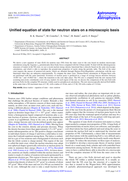 Unified Equation of State for Neutron Stars on a Microscopic Basis