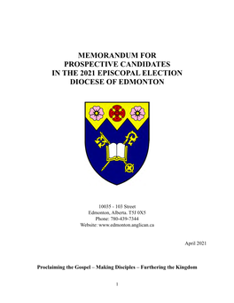 2021 Episcopal Election Memorandum