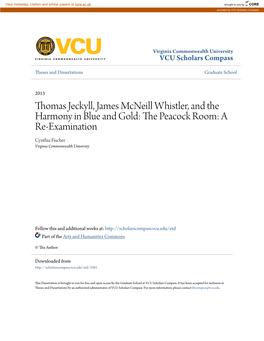 Thomas Jeckyll, James Mcneill Whistler, and the Harmony in Blue and Gold: the Ep Acock Room: a Re-Examination Cynthia Fischer Virginia Commonwealth University