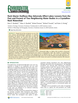 Rock Glacier Outflows May Adversely Affect Lakes: Lessons from the Past and Present of Two Neighboring Water Bodies in a Crystal