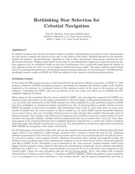 Rethinking Star Selection for Celestial Navigation