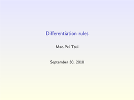 Differentiation Rules