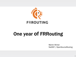 One Year of Frrouting