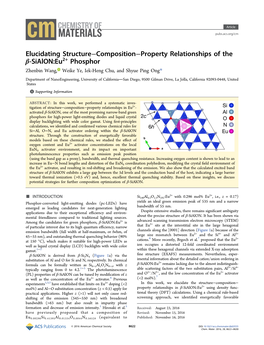 Elucidating Structure−Composition−Property Relationships of the Β