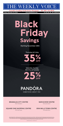 Savings Starting November 28Th