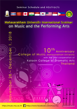 10Th Anniversary, College of Music, Mahasarakham University, Thailand