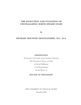 The Evolution and Pulsation of Crystallizing White Dwarf Stars