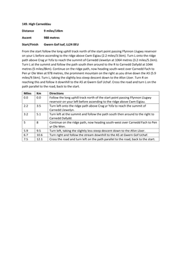 149. High Carneddau Distance 9 Miles/14Km Ascent