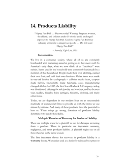14. Products Liability
