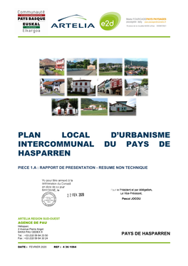 Plan Local D'urbanisme Intercommunal Du Pays De