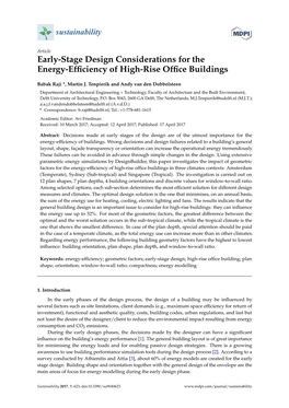 Early-Stage Design Considerations for the Energy-Efficiency of High-Rise