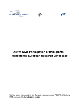 Active Civic Participation of Immigrants – Mapping the European Research Landscape