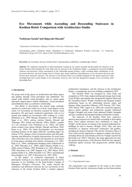 Eye Movements While Ascending and Descending Staircases in Koshien Hotel: Comparison with Architecture Studio