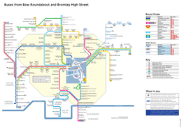 Buses from Bow Roundabout and Bromley High Street