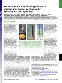 Evidence for the Role of Endosymbionts in Regional-Scale