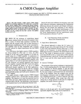 A CMOS Chopper Amplifier