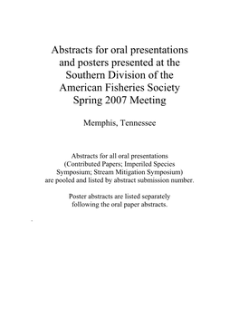 2007 Southern Division Spring Meeting, Memphis, Tennessee