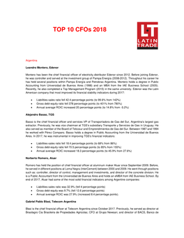 TOP 10 Cfos 2018