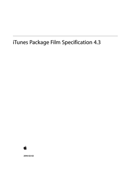 Itunes Package Film Specification 4.3