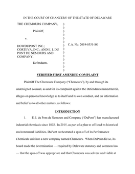 Chemours Amended Complaint