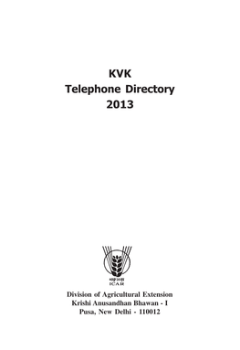 KVK Telephone Directory 2013