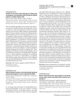 APOCB2006-04-001 Inhibition of the Mitotic Kinesin Eg5 Induces Mitotic