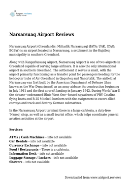 Narsarsuaq Airport Reviews
