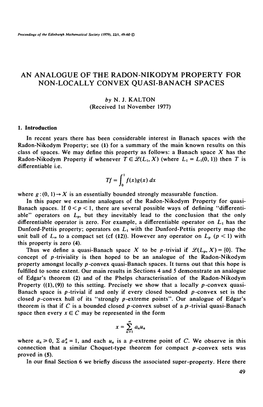 An Analogue of the Radon-Nikodym Property for Non-Locally Convex Quasi-Banach Spaces