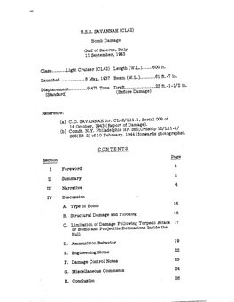 USS SAVANNAH (CL42) Bomb Damage