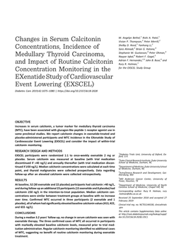 Changes in Serum Calcitonin Concentrations, Incidence Of