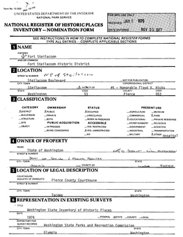 National Register of Historic Places Inventory - Nomination Form