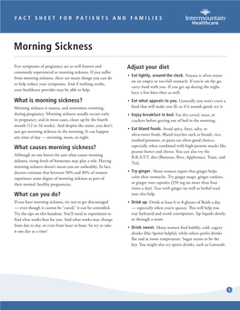 Morning Sickness Fact Sheet