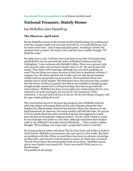 National Treasure, Stately Homo