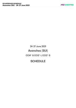 Avenches (SUI) - 24-27 June 2021
