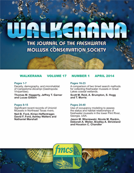 Walkerana Volume 17 Number 1 April 2014