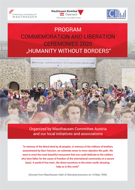 Commemoration and Liberation Ceremonies 2020 „Humanity Without Borders“
